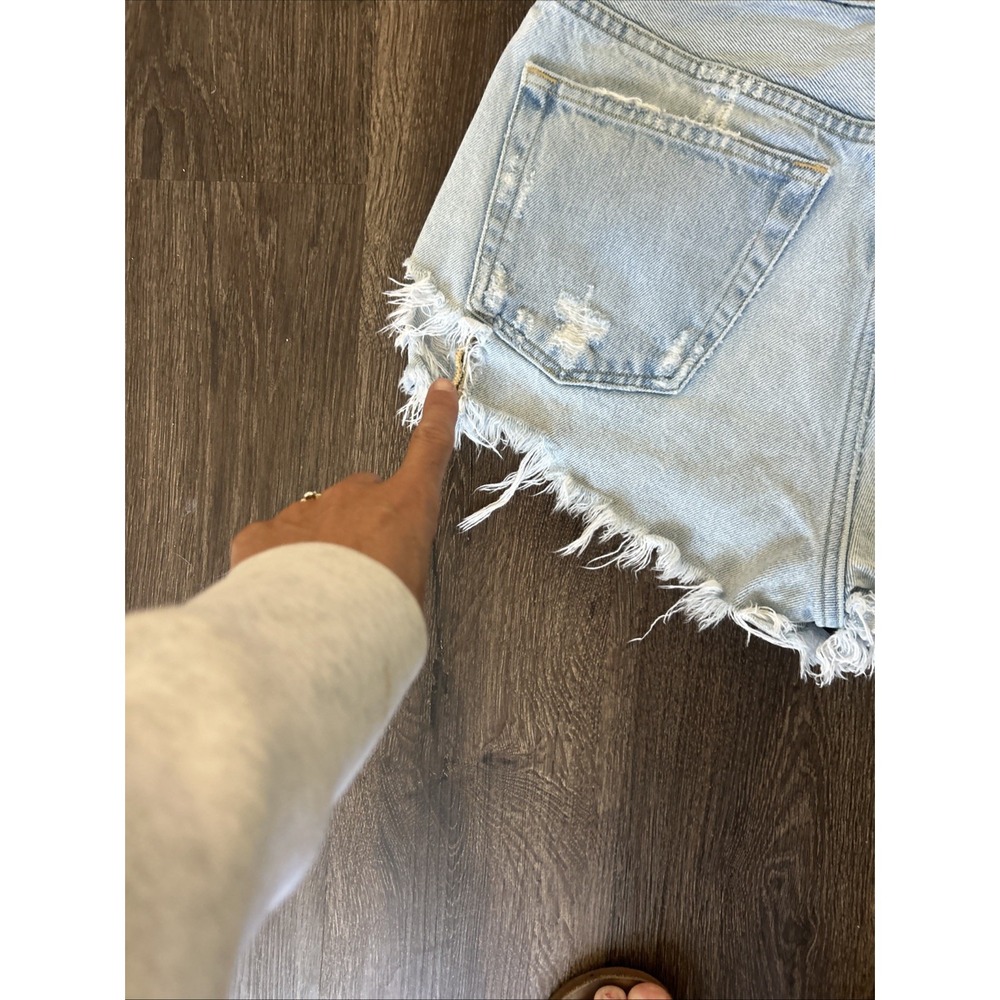 AGOLDE Parker High Rise Distressed Denim Shorts Light Wash Size 26 Boho Festival - Picture 9 of 9